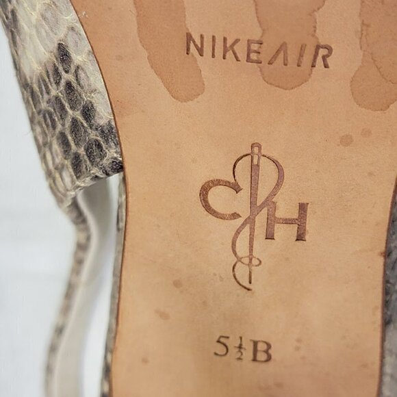 Cole Haan Nike Air Open Toe Animal Print Buckle Detail Slingback Pumps 8.5 Chic - Picture 9 of 10